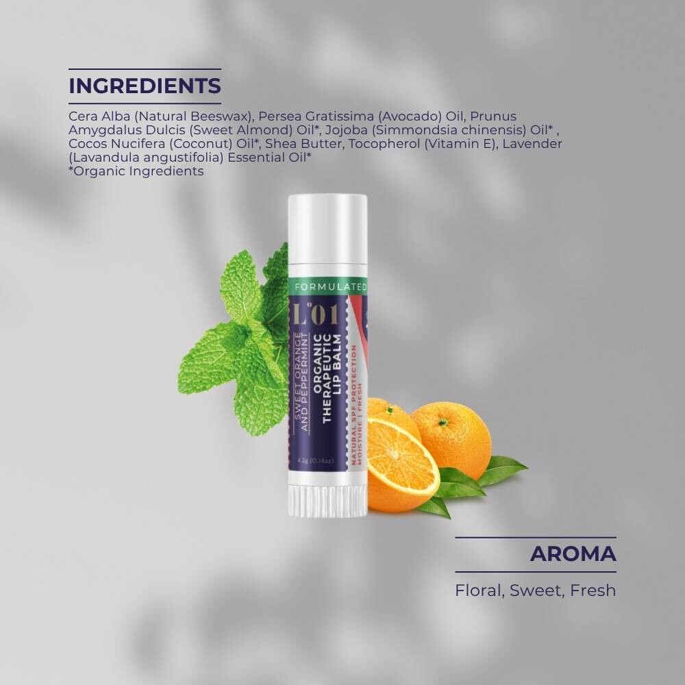 BAM & CO Organic Therapeutic Lip Balm – Sweet Orange & Peppermint